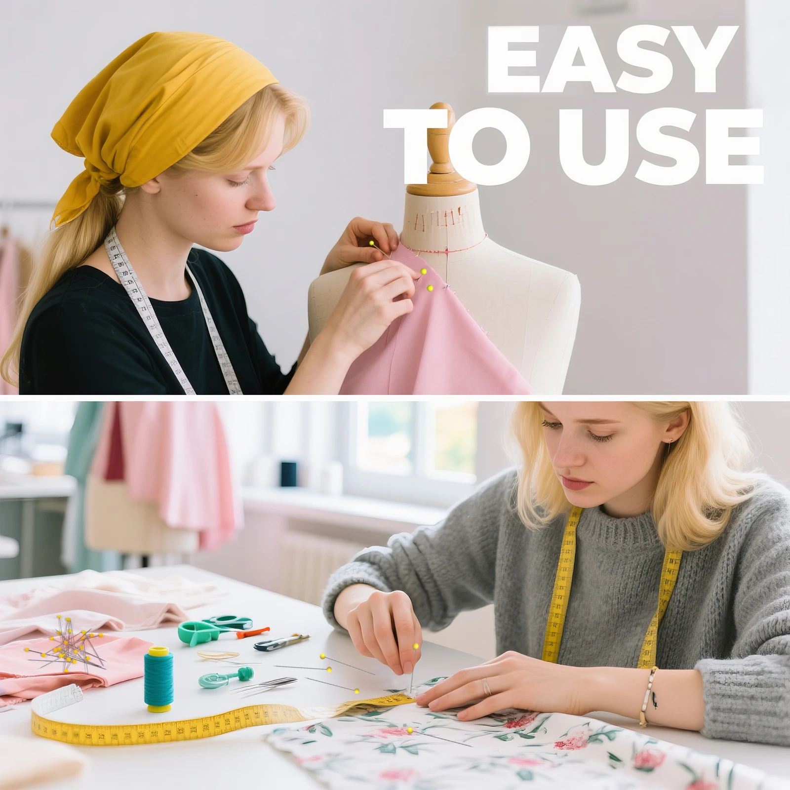 500Pcs Quilting Pins 1.75 Inch Straight Pins Round Head Needles Stitch Straight Push Dressmaker Pins for DIY Sewing Positioning