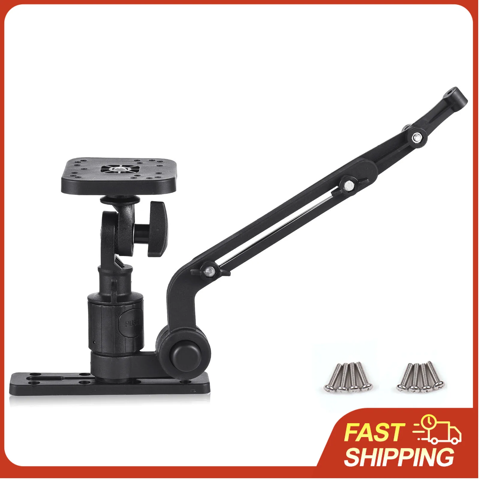 Plaque de montage pour sondeur de kayak, bras de fixation pour transducteur de bateau kayak, adaptateur de base de montage pour sondeur, adaptateur de sondeur pour kayak