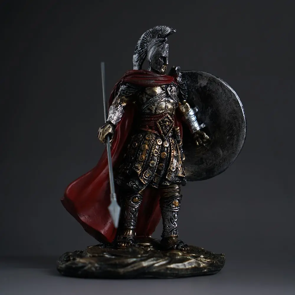 

High Quality Retro Roman Warrior Statue Window Display Ornaments Exquisite Spartan Warrior Characters Figurines Resin Car Decor