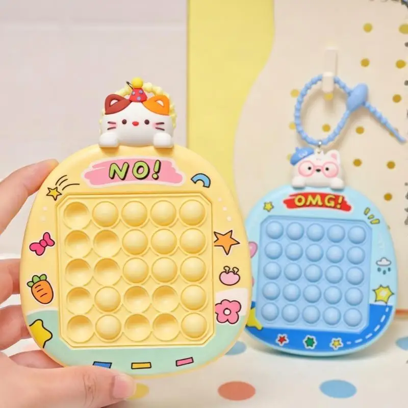 Cute Cartoon Fidget Toy Keychain 25 Silicone Bubbles For Stress Relief Kids Party Favors Bag Decoration