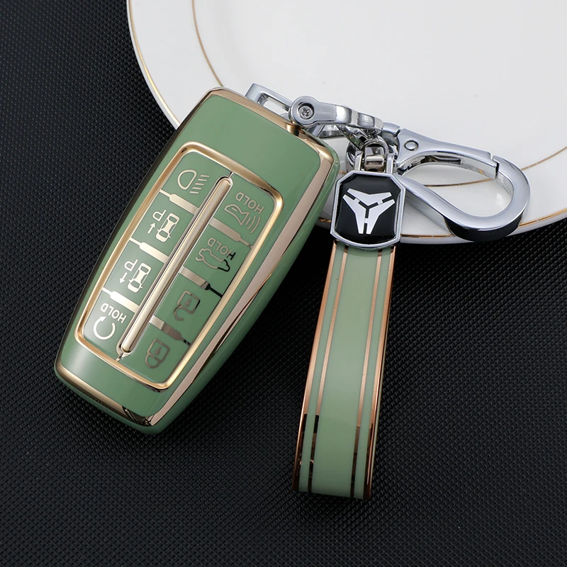 เคสใส่กุญแจรถยนต์ TPU กระดุม6/8ปุ่มสำหรับ Hyundai Genesis GV90 GV80 2020 2021 2022