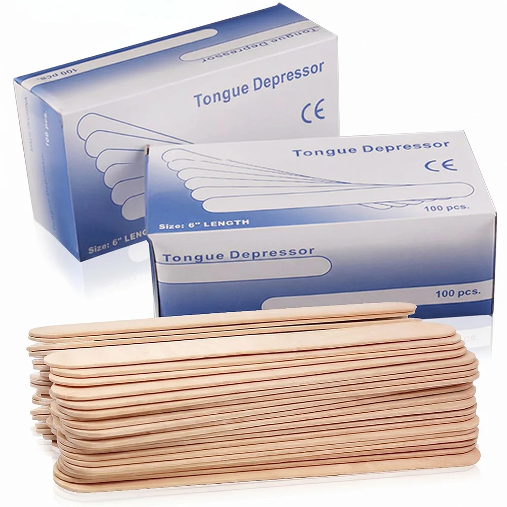 Wooden Tongue Depressor Individually Wrapped Waxing Spatula Sticks for Medical Tattoo Beauty Hair Removal Tattoo Accessories