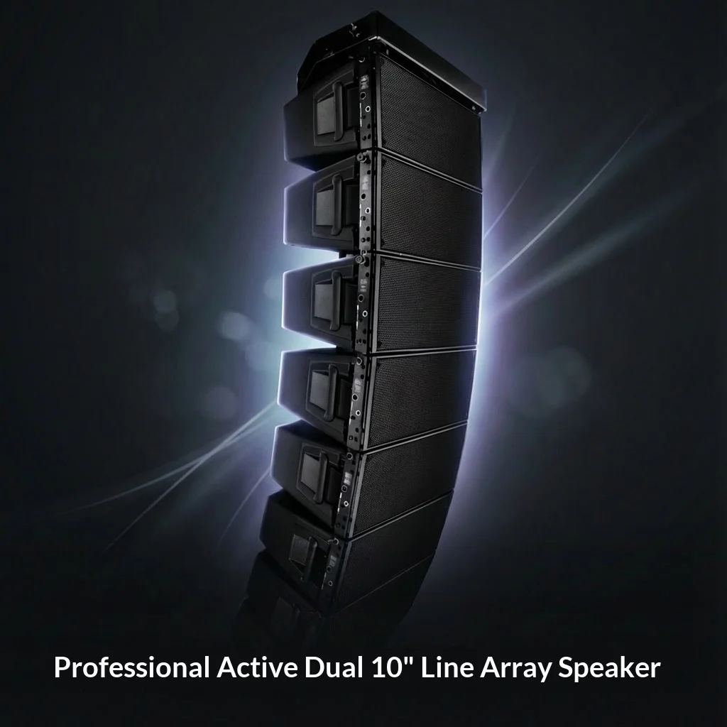 Professional Active Linear Array Neodymium Wood Shell Double 10 Inch Speaker for Stage Bar Banquet Hall Use