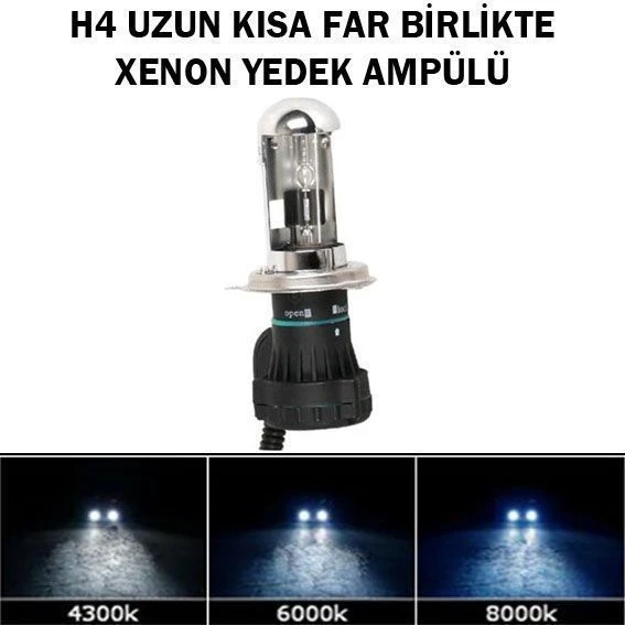 H4 4300K Xenon Headlight Bulb Long Short