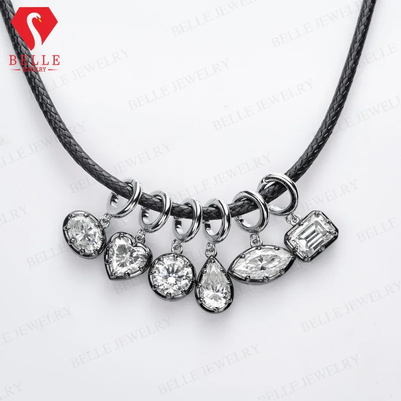 Moissanite Lab Created Gemstone Pendant 925 Sterling Silver Mix Match Personalized Daily Jewelry Factory Direct Wholesale