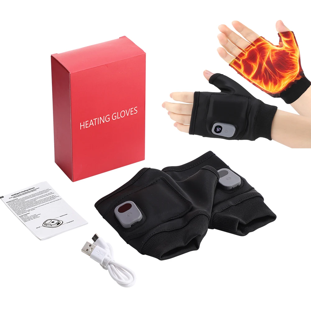 

3-уровневые перчатки с электрическим подогревом, перезаряжаемые на 360° ° Термальные перчатки с бандажами для рук, ветрозащитная грелка для рук для пеших прогулок, езды на велосипеде