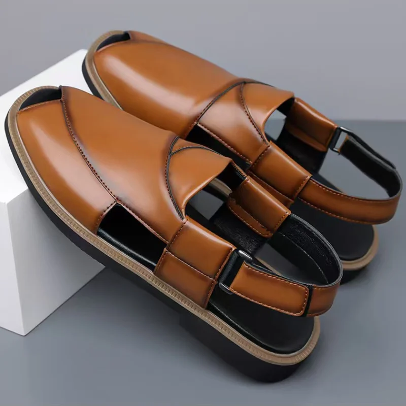 

Men's Summer Fashionable Breathable Sandals Wear-Resistant Anti-Slip Comfortable Versatile Trendy Men's Shoes-2026
