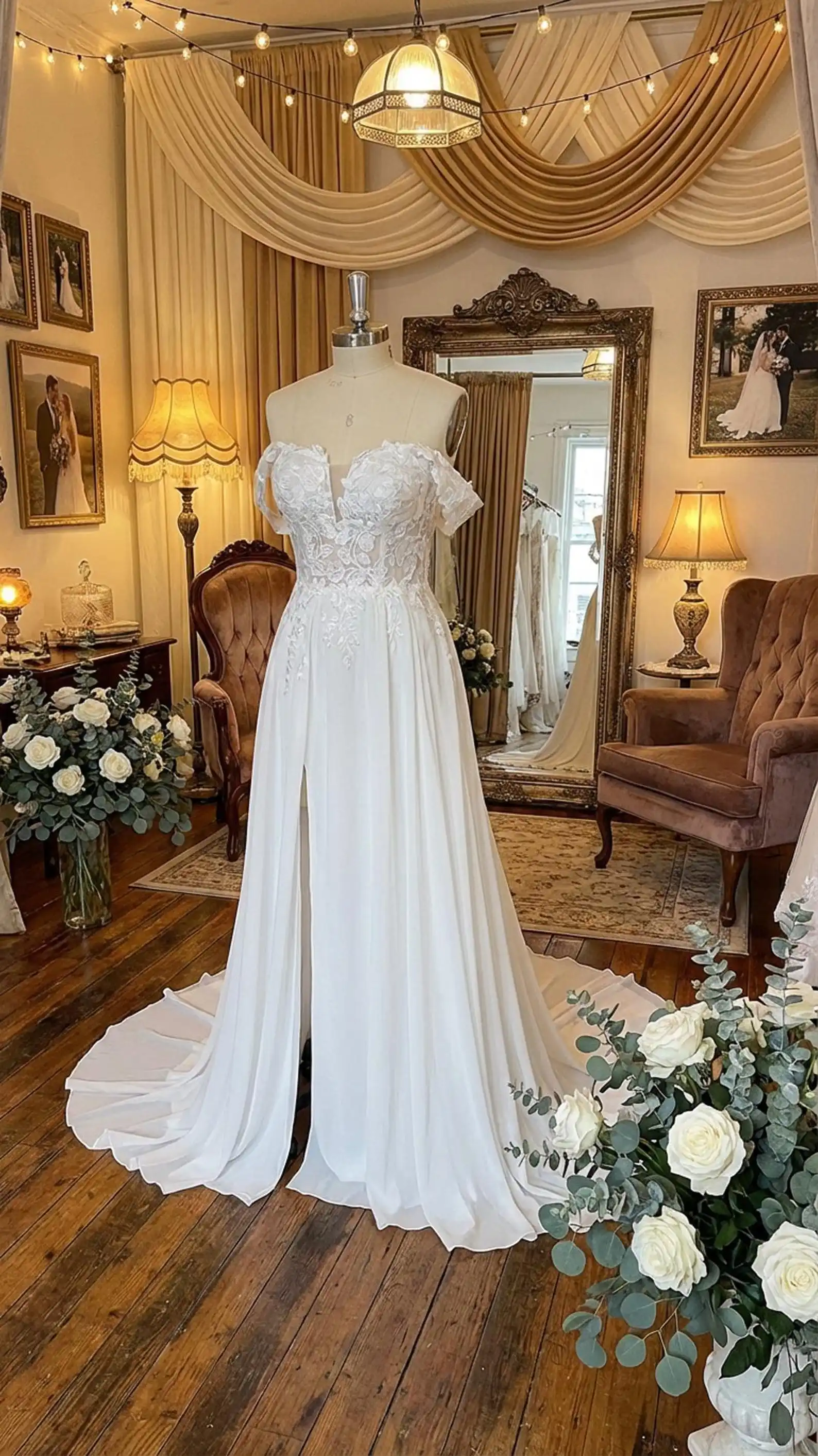 Boho Off Shoulder Wedding Dresses A-Line Bridal Gown For Wedding Customized Bride Dresses vestidos de novia robe de mariée