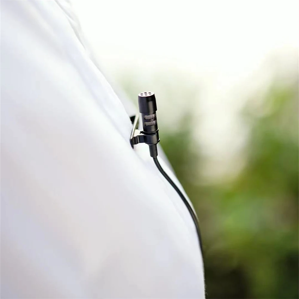 3.5mm Black Lavalier Lapel Microphone Miniature Broadcast Quality For Wireless System With A Metal Clip And A Windscreen