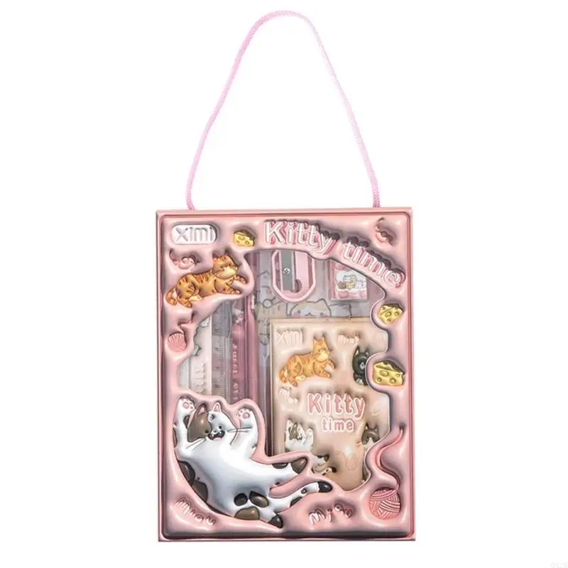 6 in 1 เด็กเรียนรู้กล่องของขวัญชุดเครื่องเขียนชุดการ์ตูนดินสอ