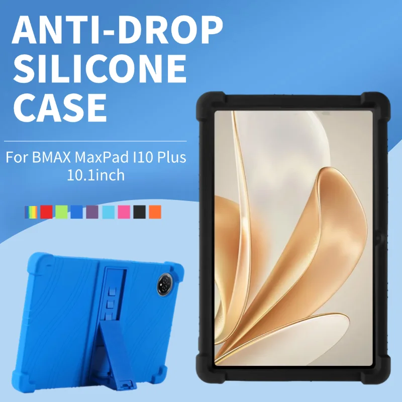For BMAX MaxPad I10 plus 10.1inch Tablet Case - Shockproof Soft Silicon Cover with 4 Airbags Protective Stand Shell Funda