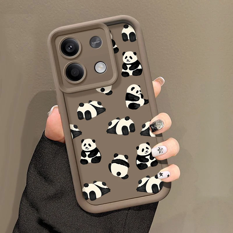 Cute Baby Panda Phone Case For Xiaomi Redmi Note 13 12 11 Pro 5G 4G 11s 10 Poco F6 X6 X5 M6 13T 11T Pro Shockproof Bumper Cover