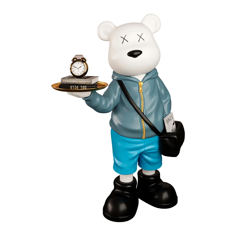 

TLL Decoration Floor Ornaments Large Kung Fu Bear Milk Tea Shop Front Desk Soft Decoration