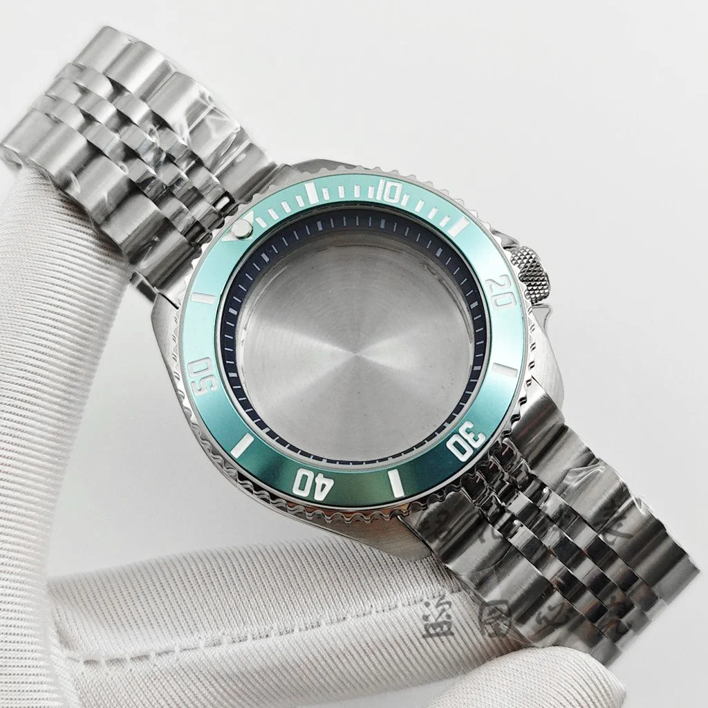 42mm Diving Modified Watch Case Jubilee Bracelet S‑Crown Replacement Parts for NH34 NH35 NH36 NH38 NH70 Movement Fit 28.5mm Dial