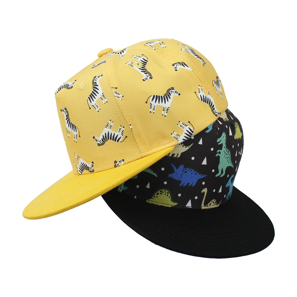 Kids dinosaur print Baseball Cap Outdoor Toddlers Hat Adjustable Trucker Cap Children Sun Hat For Boys Girls Ages 1-8 Years Old