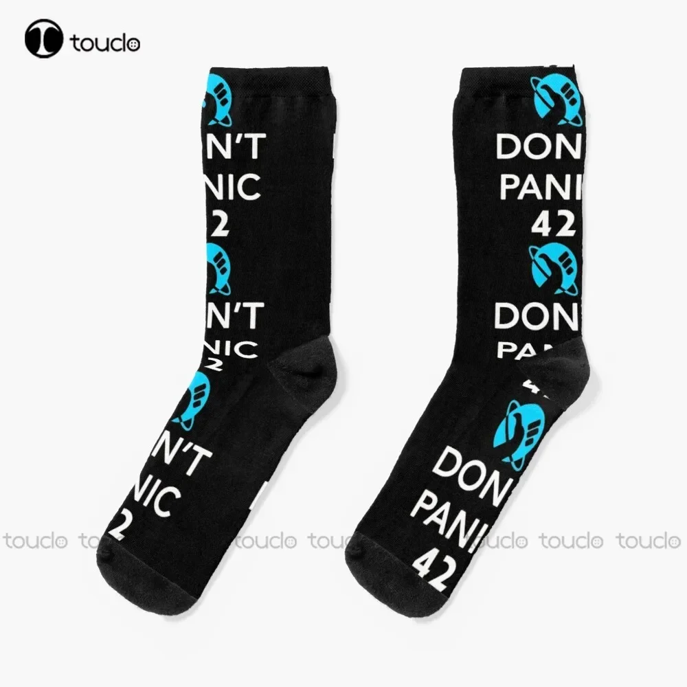 Don'T Panic! Hitchhiker'S Guide To The Galaxy Socks Girls Soccer Socks Unisex Adult Teen Youth Socks Personalized Custom