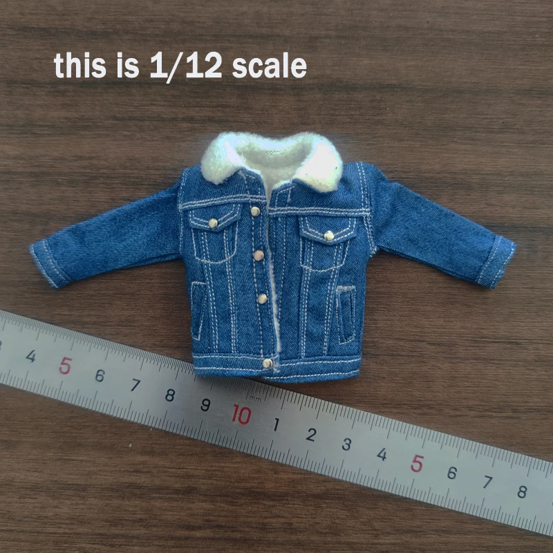 1/12 CCN1208 Lamb Down Denim Jacket Casual CCN1207 T-shirt CN1205 Pants Clothes Accessory for 6" Male Soldier Action Figure Body