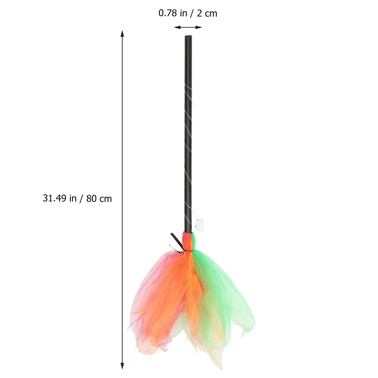 

Colored LED Broom Whisk Halloween Prop Broomstick Mesh Decoration Toddler