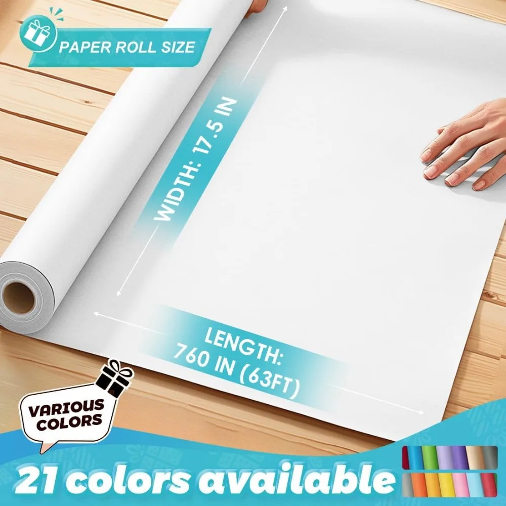 White Kraft Paper Roll 17.5