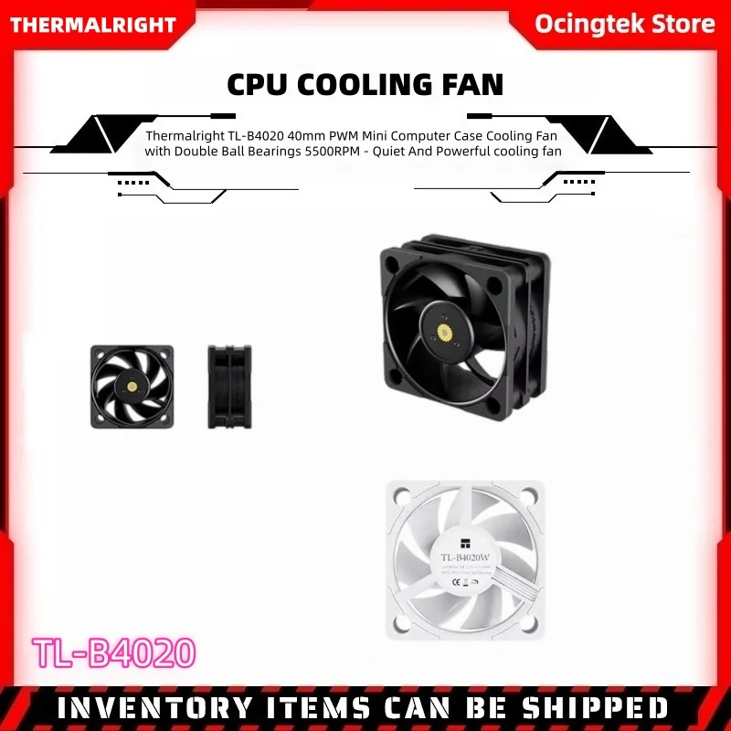 Thermalright TL-B4020 40mm PWM Mini Computer Case Cooling Fan with Double Ball Bearings 5500RPM - Quiet And Powerful cooling fan