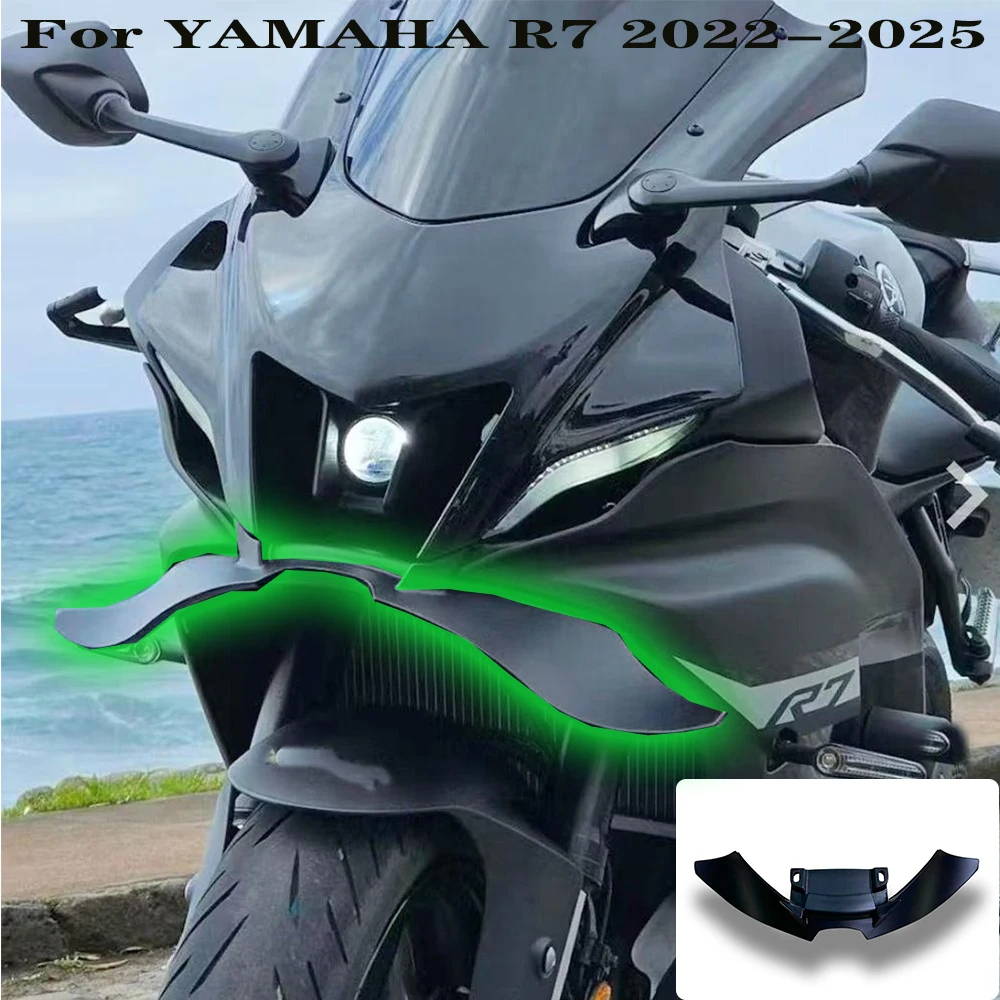 

For YAMAHA YZF R7 2022 2023 2024 2025 Downforce Naked Frontal Winglet Aerodynamic Wing Front Spoiler Kit