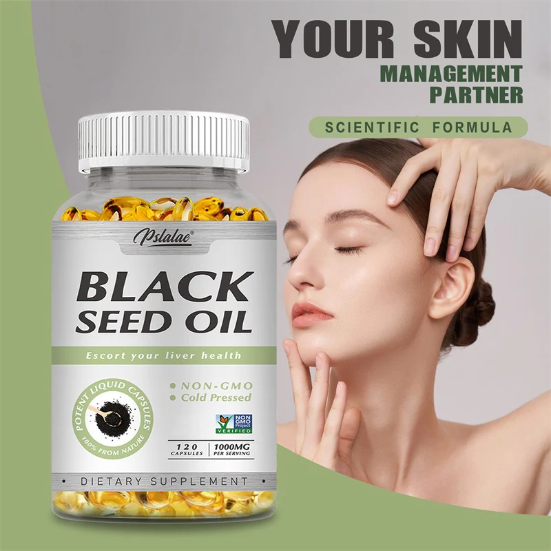 Black Seed Oil Capsules 1000mg - Aids in Digestive Health, Immune Support & Brain Function, Antioxidant