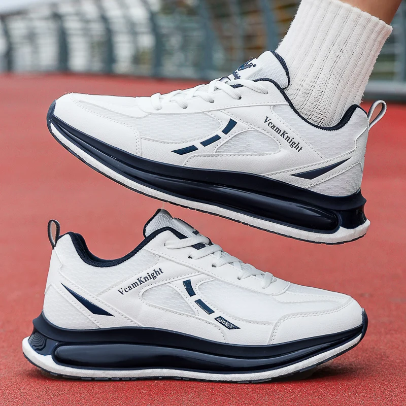 

Running Shoes Men Lightweight Anti-slip Wear-resistant Casual Shoes Men Lace-up Sports Solid Color Breathable Walking Shoes Men
