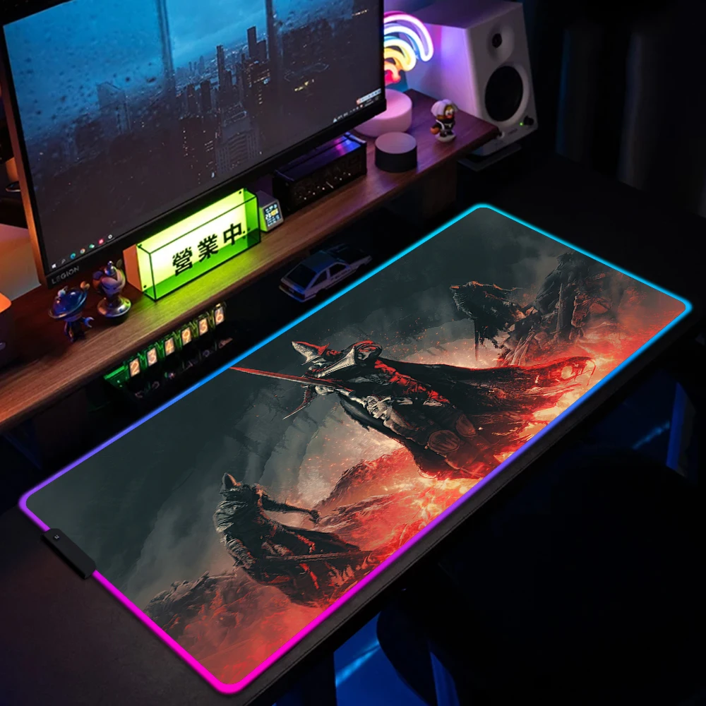 

Dark Souls Gaming RGB Mousepad XXL HD Print Game LED Lighting Mouse Pad Computer Laptop Mousemat Large Mouse Mat Gamer Desk Mat