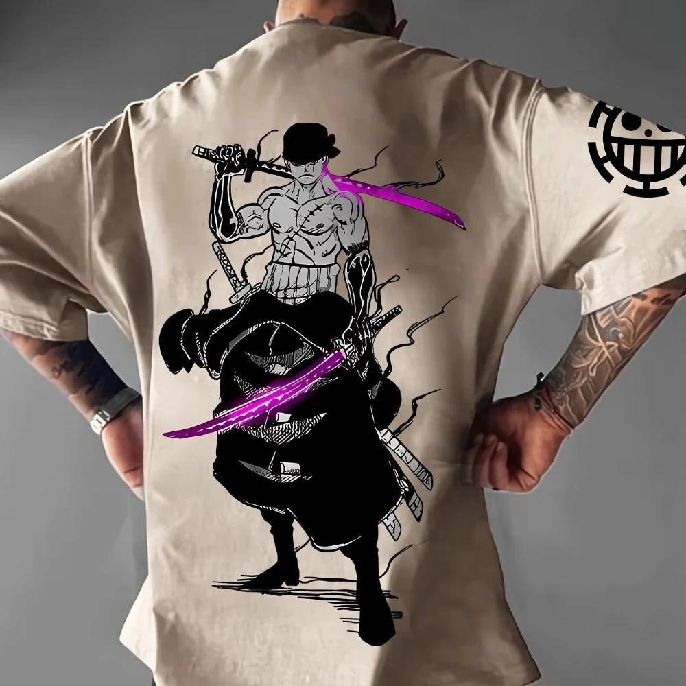 

ONE PIECE Japan Anime Roronoa Zoro Men's Printed T-Shirt Summer Casual Short Sleeve Casual Boys Cotton Children's T-Shirt