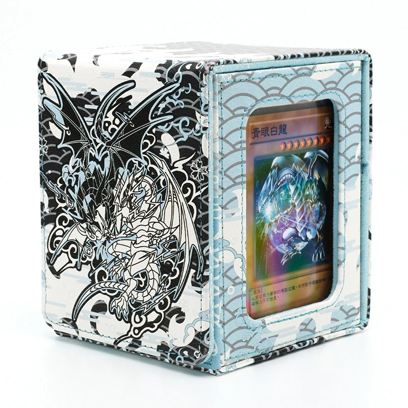 Yu Gi Oh Card Box Sky Striker Ace Blue-Eyes White Dragon Anime Game Tcg Ptcg Trading Card Storage Box Pu Leather Collection Box