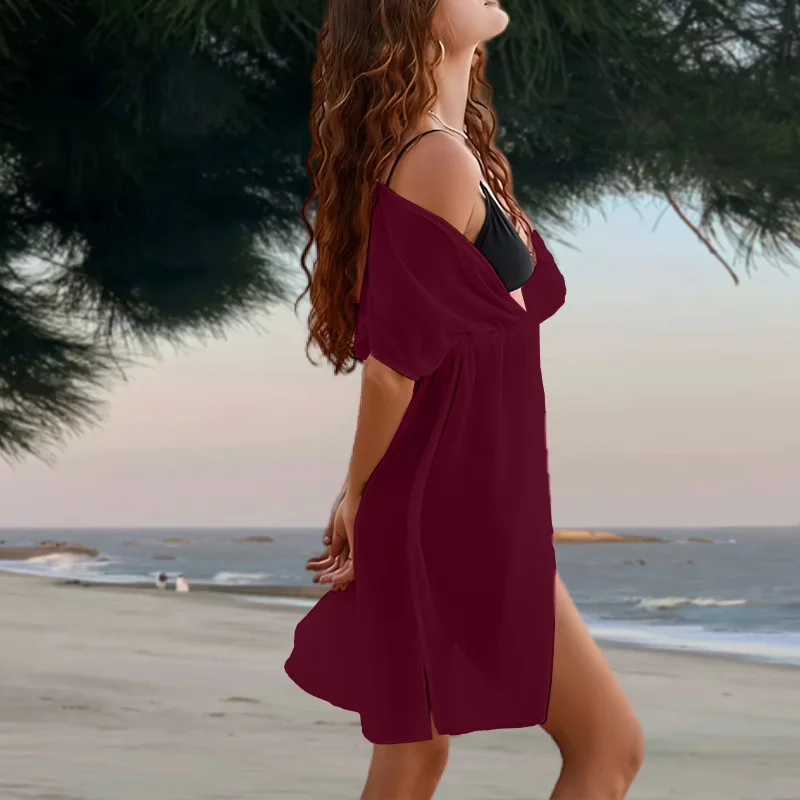 2025 Amazon estate nuova moda versatile camicetta trasparente spiaggia cava protezione solare da donna cw88641