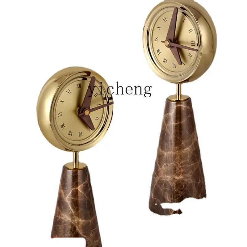 

XL Walnut Creative Clock, Marble Bedroom, Study, Home, Practical Soft Decoration Decoration Decoration