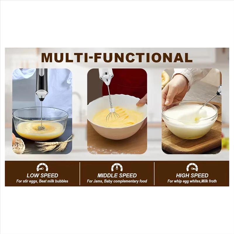 USB 전기 우유 거품기, 계란 비터, 3단 속도 조절 커피 우유 믹서, 휴대용 믹서, 미니 주방 식품 믹서