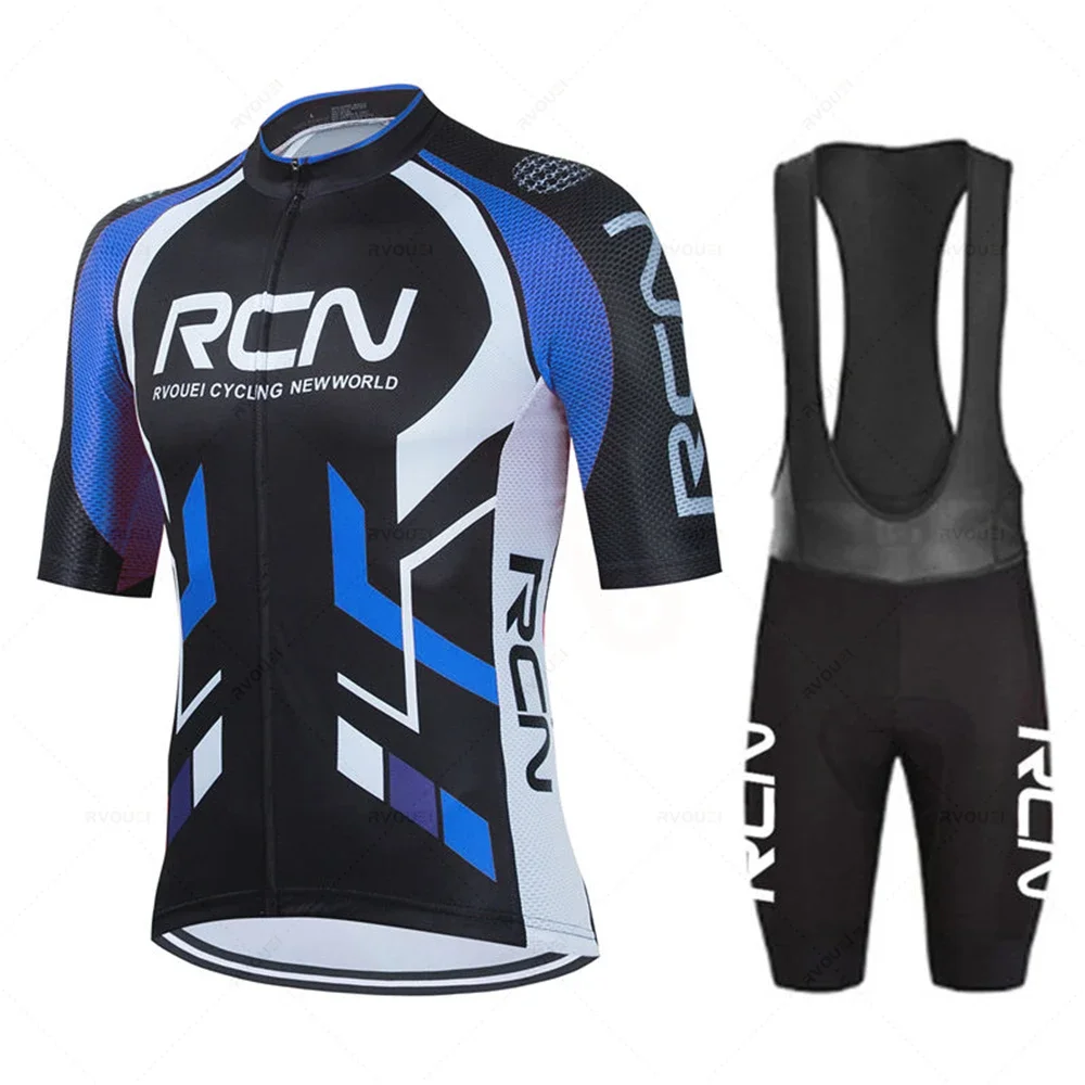 Summer Pro Team Rcn Cycling Jersey Set 19D Bike Shorts Set MTB Ropa Ciclismo Mens Short Sleeve Bicycle Shirts Maillot Clothing