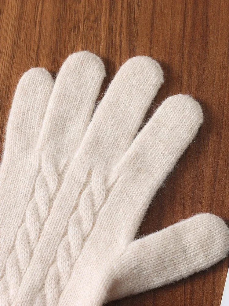 Women Wool Cashmere Gloves Cable Knit Touchscreen Finger Hole ”Don\'t buy, sold out!”