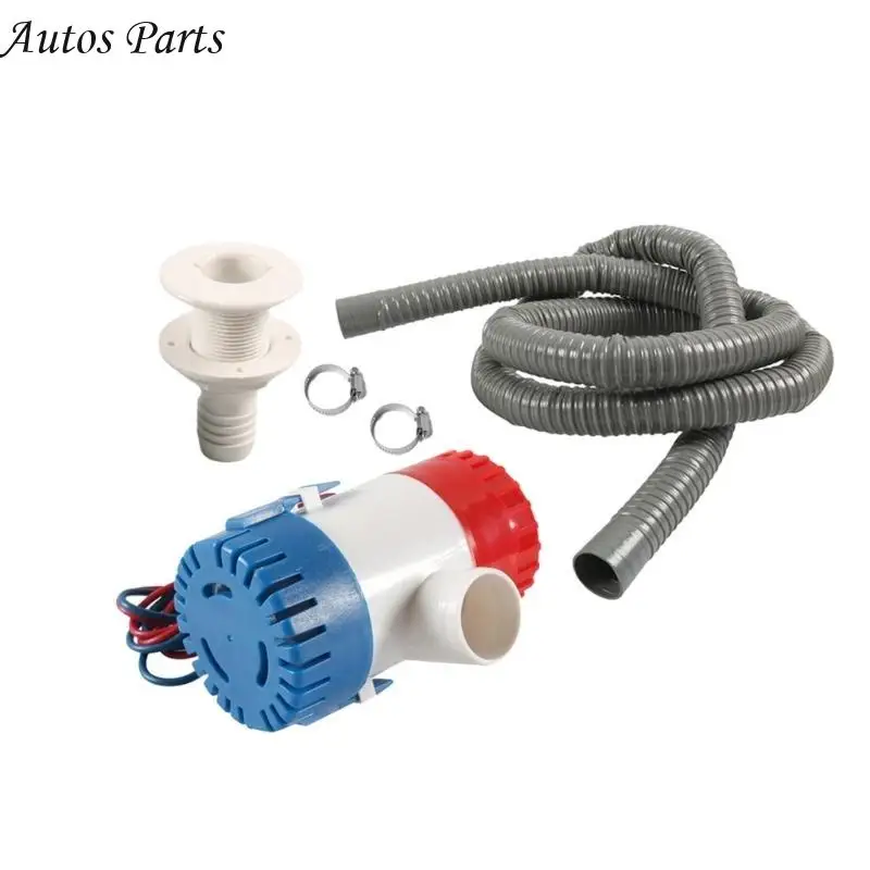 

57BA 1100GPH Bilge Plumbing Including PVC Hose & 2 Clamps Thru Hull Fitting