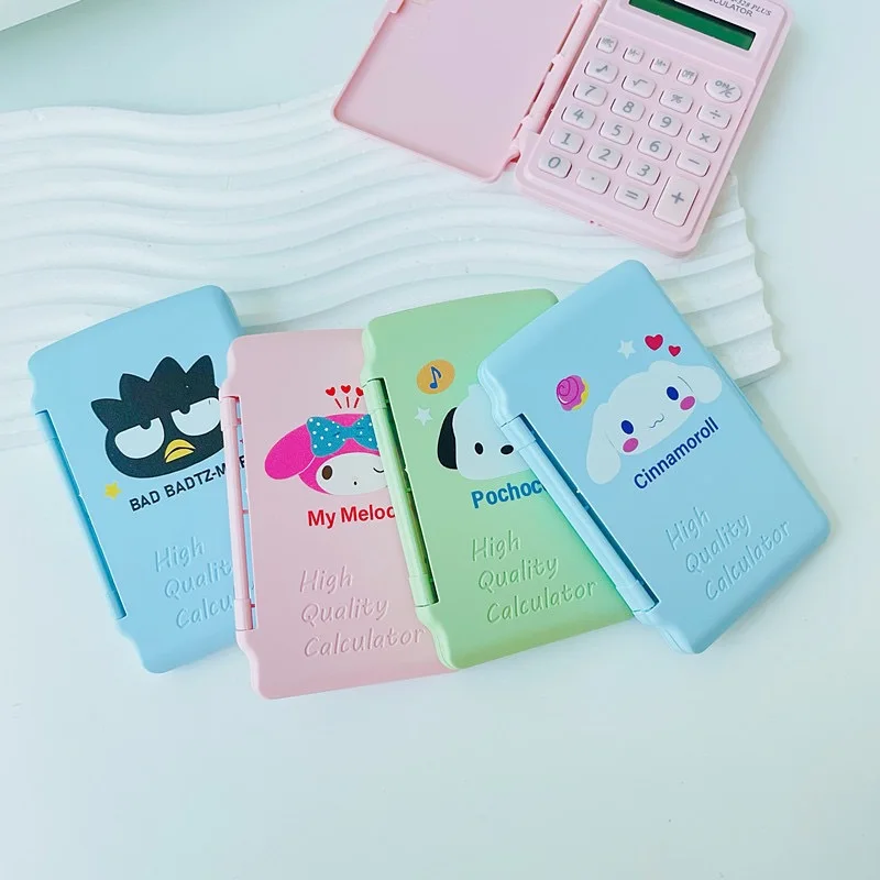 Sanrio Mini Portable Calculator Hello Kitty Kuromi Cinnamoroll Student 8 Digits Lcd Electronic Calculator Office School Supplies