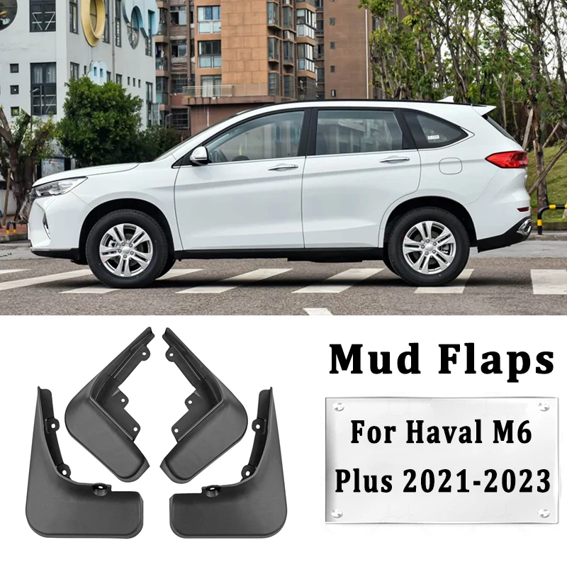 

4pcs Car Mud Flaps Fender Trim for Haval M6 Plus 2021-2023 Automotive Mudguards, Waterproof, Mud Splashing Prevent Accessories