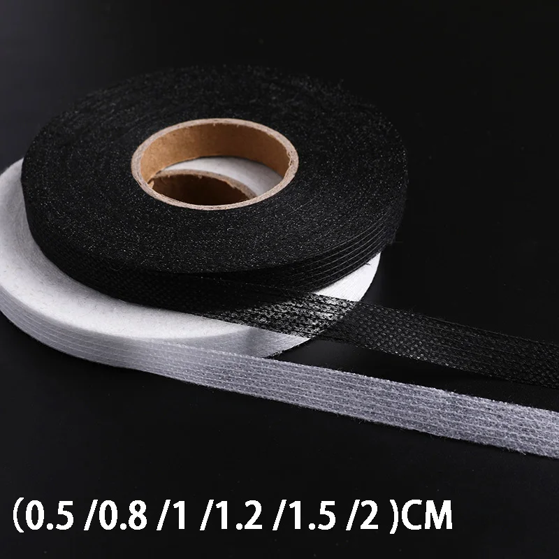 Black and White One Side Bonded Fabric Lining Ironing Clothes Hem Tape Mesh Lining DIY Sewing Accessories