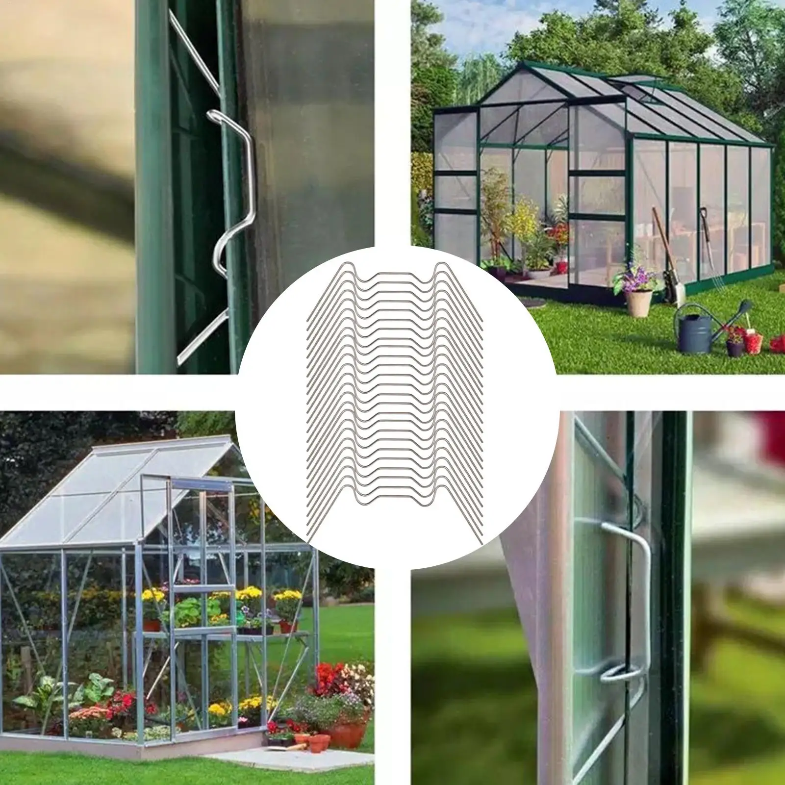 

Зажим для остекления зеленого дома Зажимы для остекления тепличной панели Застежки Нержавеющие зажимы Крепежный провод W-образной формы для школьных программ