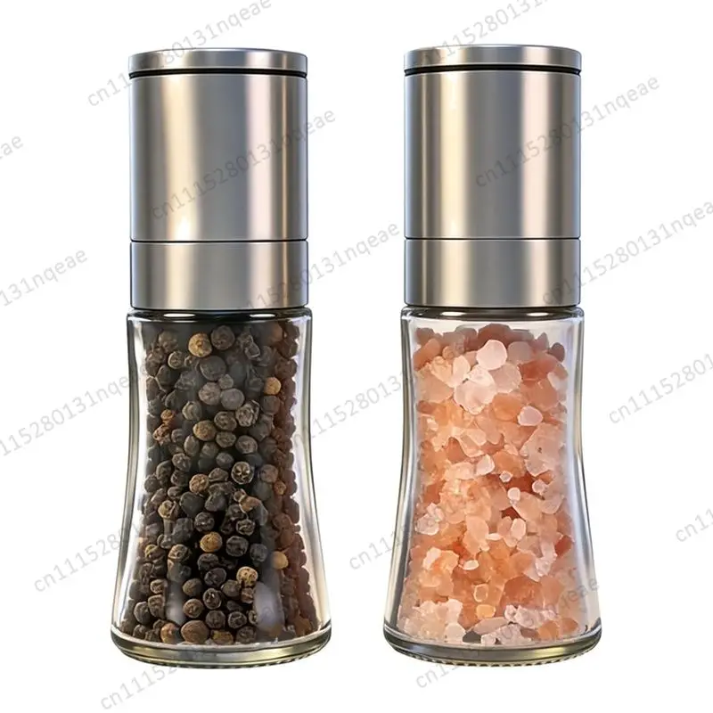 BBQ Seasoning Grinder Mini Manual Stainless Steel Pepper Salt Grinder Bottle 80ml