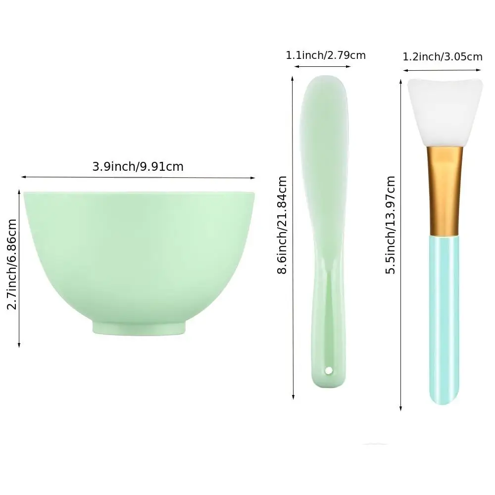 3PCS Facial Mask Tool Set with Mask Bowl Brush and Scraper DIY Face Mask Skincare Tool