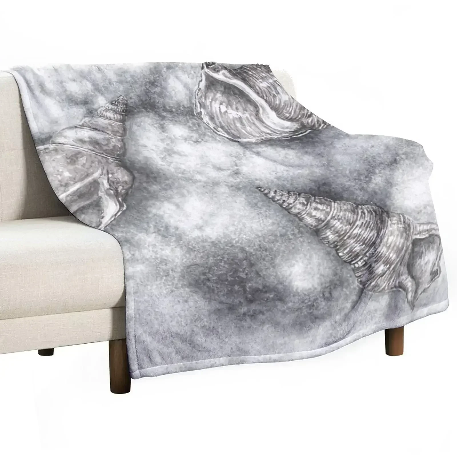 

Three shells living together in monochrome harmony. Throw Blanket Nap Large Bed Fashionable Blankets