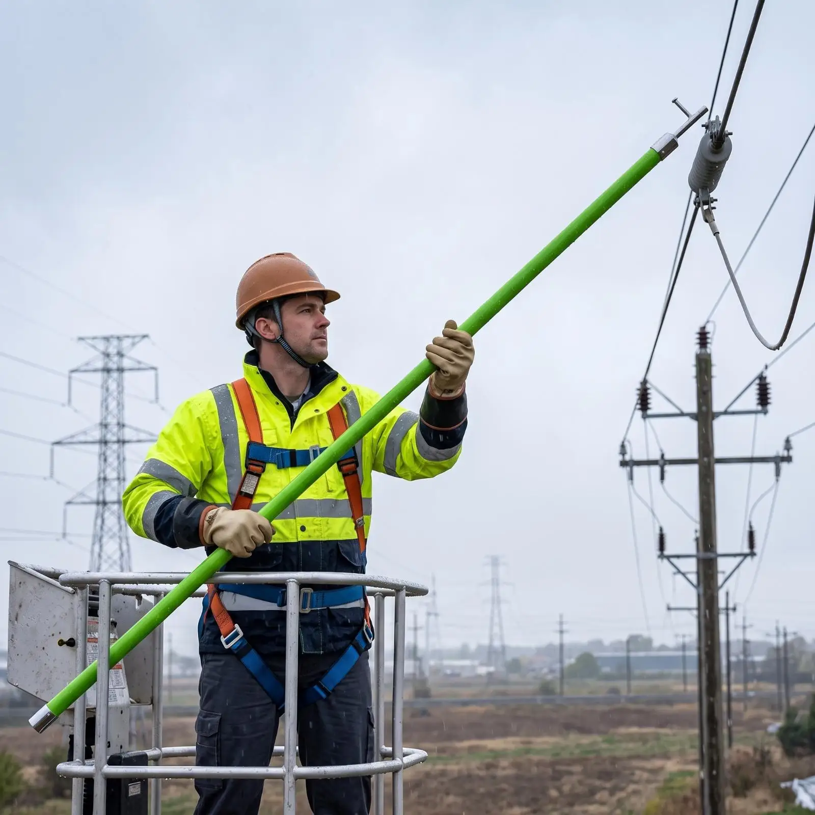 Insulated Extension Pole FRP Epoxy Extendable Telescopic Rod Hot Stick with Secure Locks for Substation Tasks