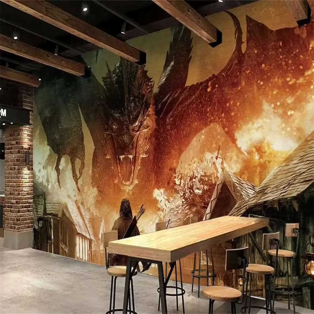 custom papel de parede 3d pterosaur Mural Wallpaper for living room Games Internet cafes Bedroom dinosaur Wall Paper Living Room