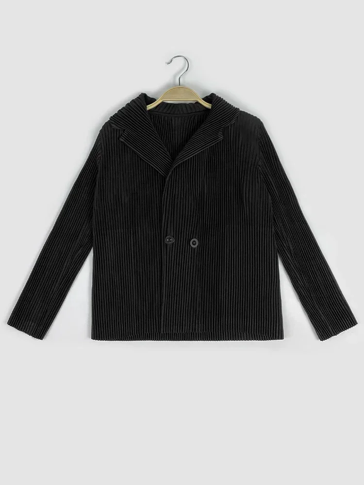 ALSEY Miyake Pleated Lapel Blazer Jackets for Women Fashion Spring Autumn New Ladies Luxury Simple Korean Long Sleeve Top