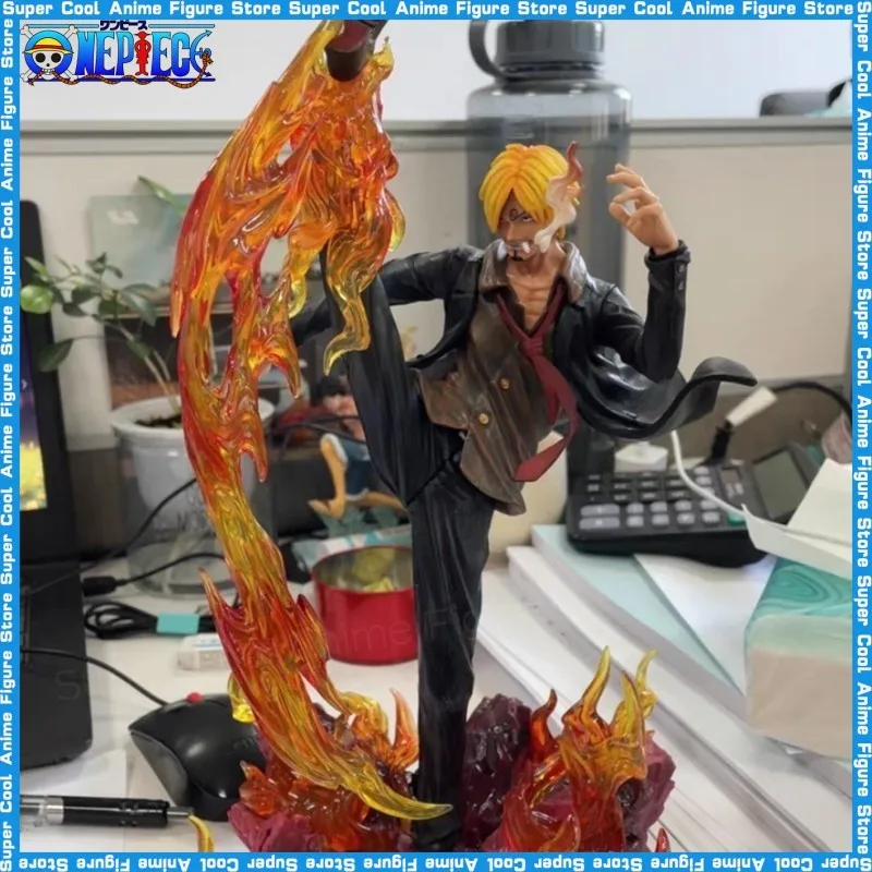 

Anime 24.5cm One Piece Sanji Black Leg Fire Battle Version Figures Collectible One Piece PVC Action Figure Model Kid Toy Xmas