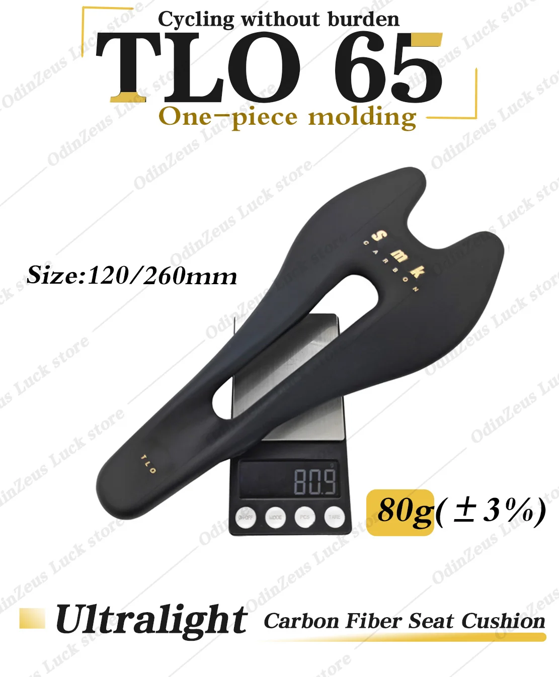 

TLO65 all-carbon one-piece durable and resistant saddle120*260mm 80g Gravel/Road Bike universal pressure reducing and breathable