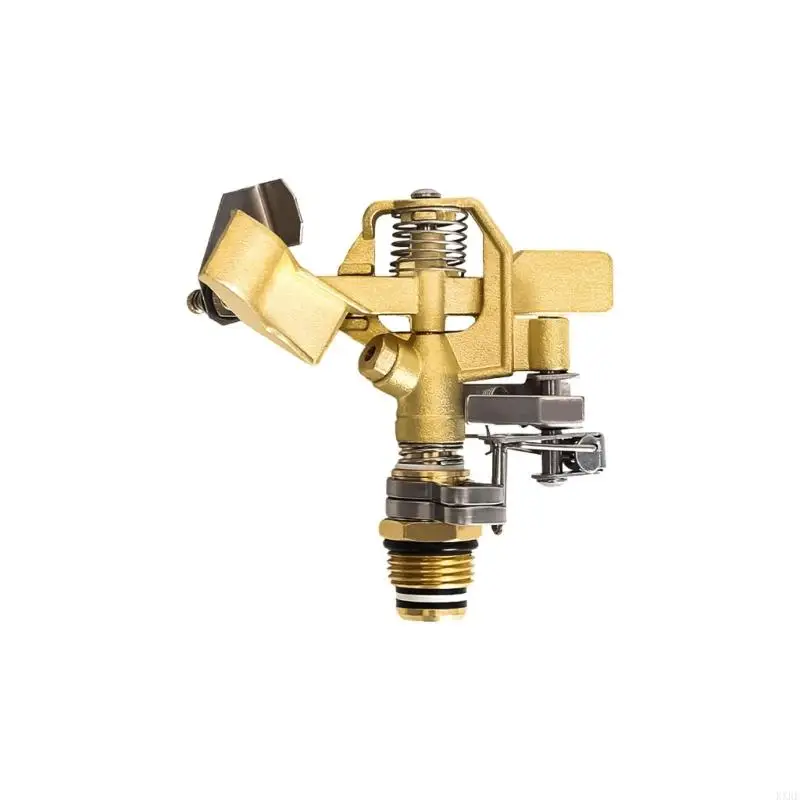 Three-Leg Garden Sprinkler with Stake Base, Brass-Colored Head and Metal Legs for Lawn Watering, Garden Irrigation and Yard KXRE