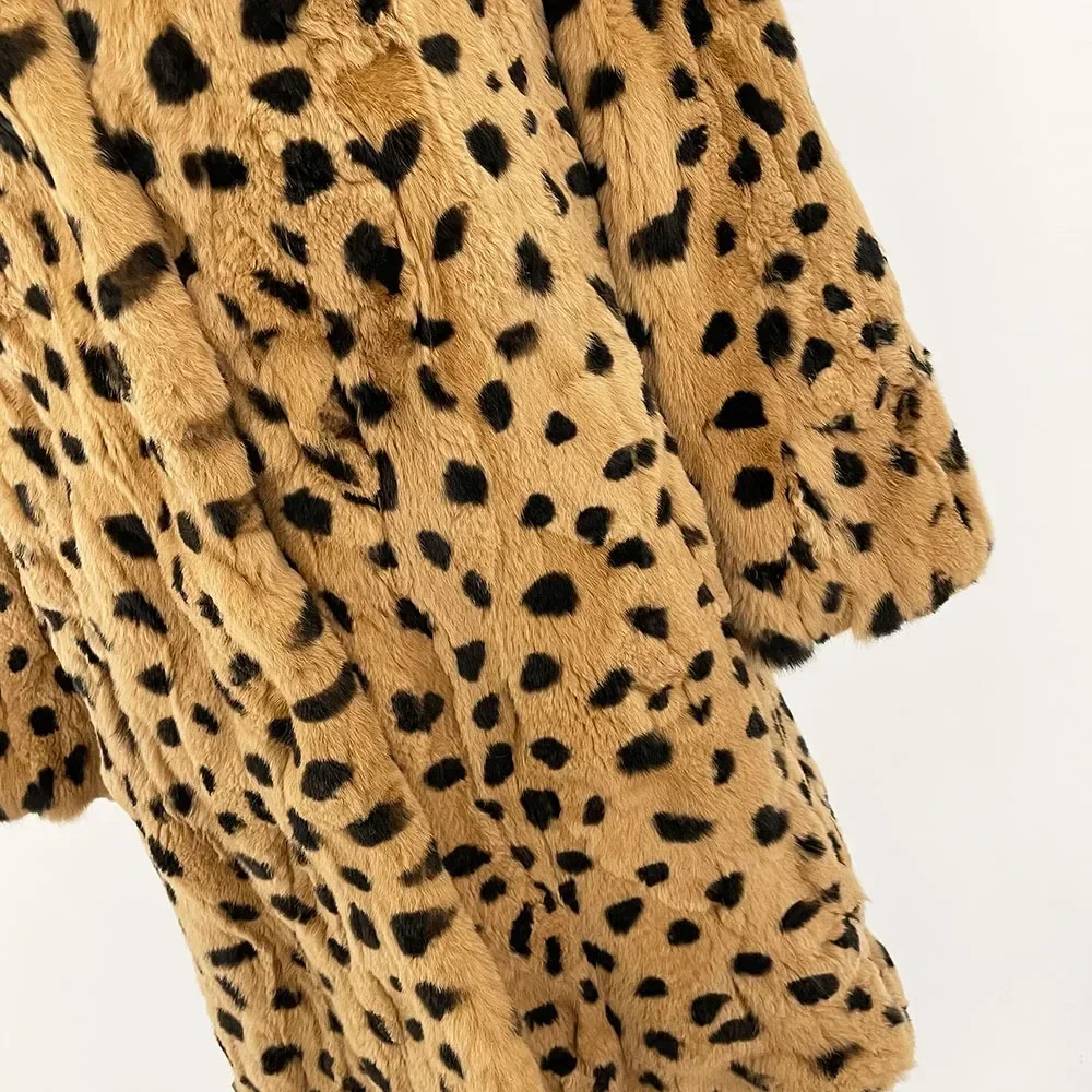 OFTBUY-abrigo de piel de conejo Natural con capucha, abrigos cálidos de invierno para mujer, prendas de vestir exteriores, chaqueta de piel auténtica, abrigo largo de invierno de lujo 2025